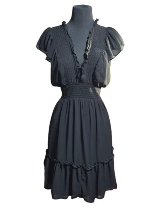 torrid Dresses & Skirts - Torrid Black V‑Neck Ruffle Mini Dress NWOT Size 1